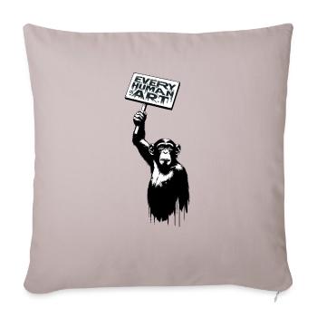 Every Human is Art - Throw Pillow Cover 17.5” x 17.5” - light taupe - Front