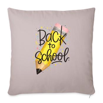 BacktoSchool Pencil Art - Throw Pillow Cover 17.5” x 17.5” - light taupe - Front