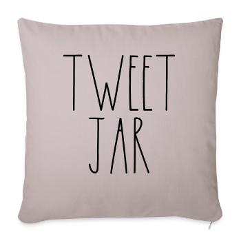 Tweet Jar Rae Dunn Inspired Minimalist Decor - Throw Pillow Cover 17.5” x 17.5” - light taupe - Front