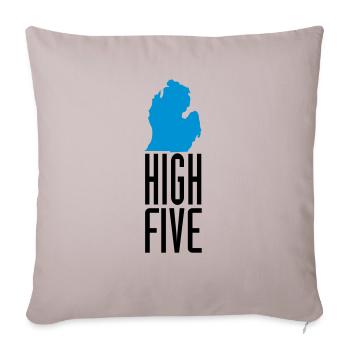 Michigan - High Five 2 - Throw Pillow Cover 17.5” x 17.5” - light taupe - Front