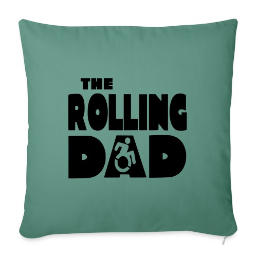 Rolling dad in a wheelchair - Throw Pillow Cover 17.5” x 17.5”