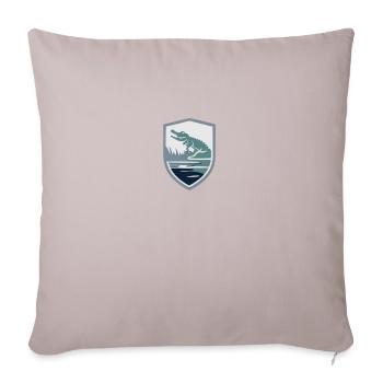 ##stylized Alligator" - Throw Pillow Cover 17.5” x 17.5” - light taupe - Front
