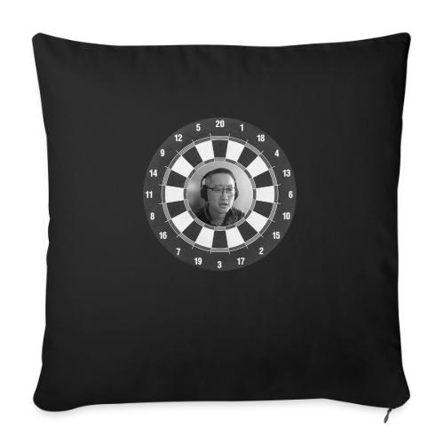 Producer Jay on Dartboard with Fusco Show back - Throw Pillow Cover 17.5” x 17.5”