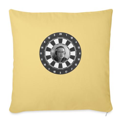 Producer Jay on Dartboard with Fusco Show back - Throw Pillow Cover 17.5” x 17.5”