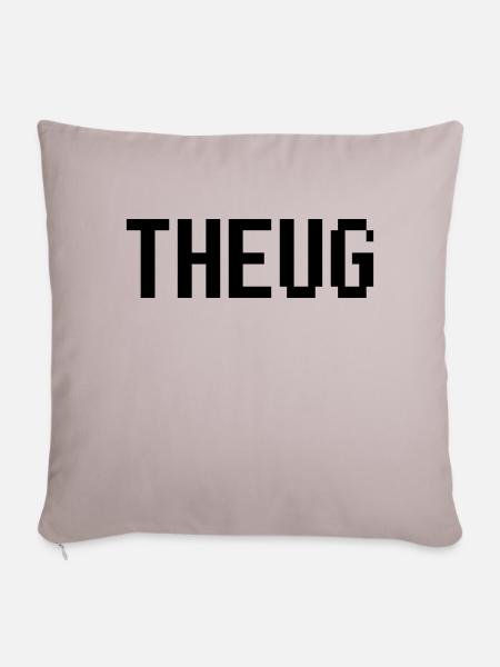 Press Start! - Throw Pillow Cover 17.5” x 17.5” - light taupe - Back