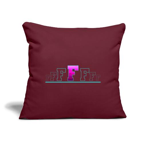 Letter F – Capital Varsity Alphabet Monogram - Throw Pillow Cover 17.5” x 17.5”