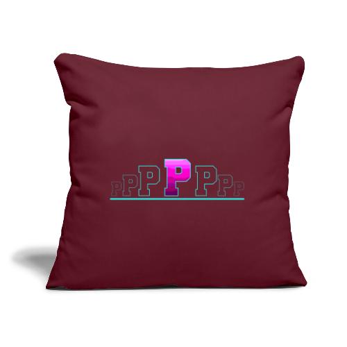 Letter P – Capital Varsity Alphabet Monogram - Throw Pillow Cover 17.5” x 17.5”