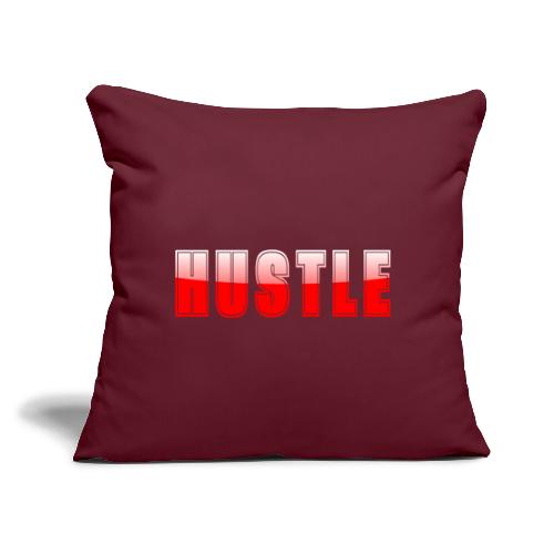 HUSTLE Bold Red Motivational Typography Design - Throw Pillow Cover 17.5” x 17.5”