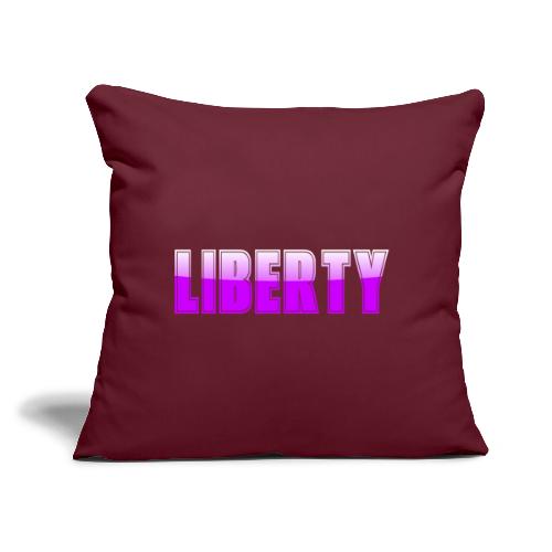 Liberty Typography Graphic Design - Throw Pillow Cover 17.5” x 17.5”