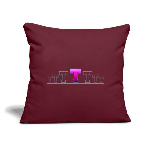Letter T – Capital Varsity Alphabet Monogram - Throw Pillow Cover 17.5” x 17.5”