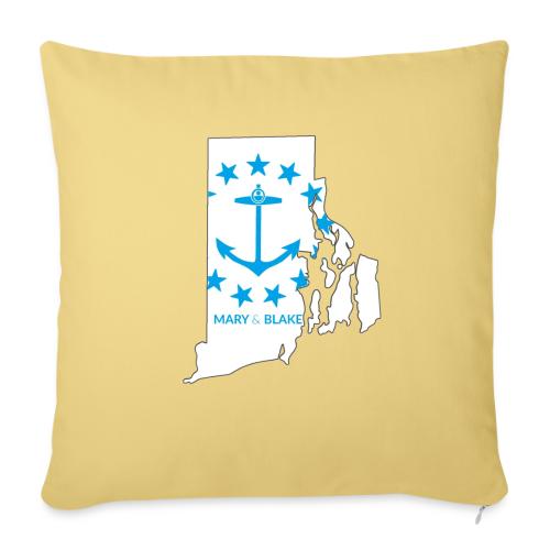 Mary And Blake Logo - RI Map - Throw Pillow Cover 17.5” x 17.5”