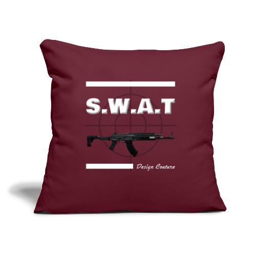 S W A T WHITE - Throw Pillow Cover 17.5” x 17.5”