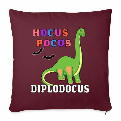 Hocus Pocus Diplodocus Prehistoric Dinosaur Bat. - Throw Pillow Cover 17.5” x 17.5”