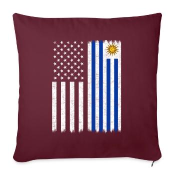 Uruguay American Flag, uruguay - Throw Pillow Cover 17.5” x 17.5” - burgundy - Front