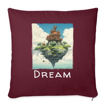 Dreams - Throw Pillow Cover 17.5” x 17.5” - burgundy - Front