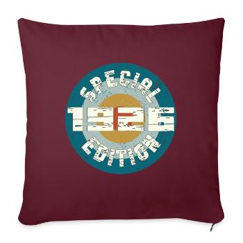 Special Edition Birth Year Design 1926 - Throw Pillow Cover 17.5” x 17.5” - burgundy - Front