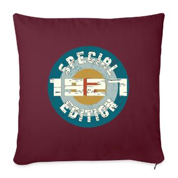 Special Edition Birth Year Design 1927 - Throw Pillow Cover 17.5” x 17.5” - burgundy - Front