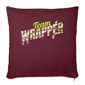 Team Wrapper Mummy Horde Halloween - Throw Pillow Cover 17.5” x 17.5” - burgundy - Front
