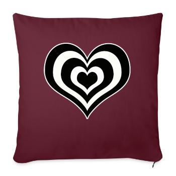 Minimalist Love Heart Shape - Throw Pillow Cover 17.5” x 17.5” - burgundy - Front