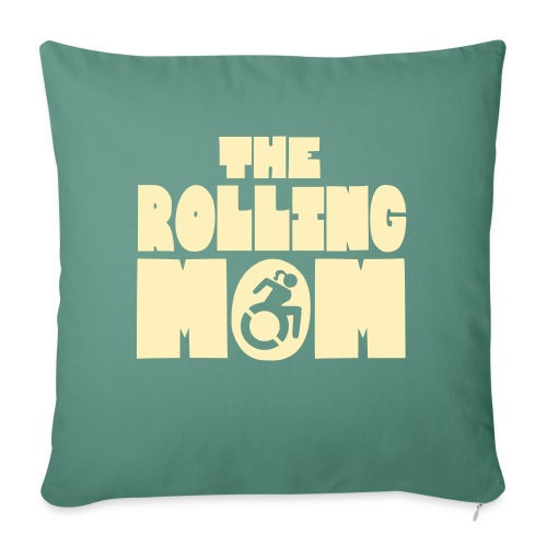 Rolling mom in wheelchair - Throw Pillow Cover 17.5” x 17.5”