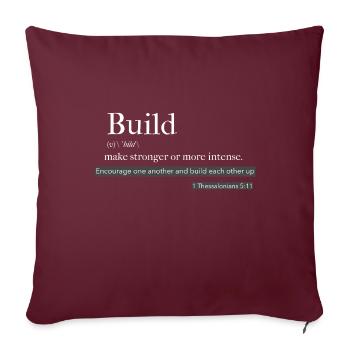 BUILD DEFINITION - Throw Pillow Cover 17.5” x 17.5” - burgundy - Front