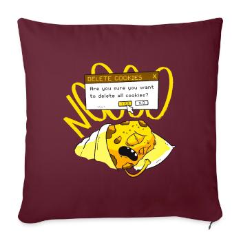 Funny Sleepy Cookie - Throw Pillow Cover 17.5” x 17.5” - burgundy - Front