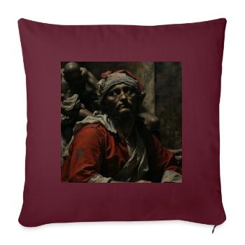The Depths of Redemption - Throw Pillow Cover 17.5” x 17.5” - burgundy - Front