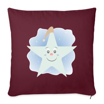 Sweet Sleepy Star - Throw Pillow Cover 17.5” x 17.5” - burgundy - Front