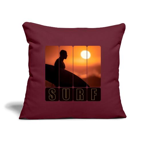 Surfing: Sunset Surf Panels - Throw Pillow Cover 17.5” x 17.5”