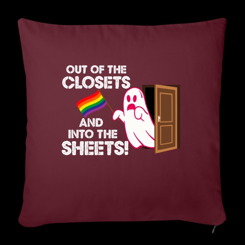 Out of the Closets Pride Ghost - Throw Pillow Cover 17.5” x 17.5”