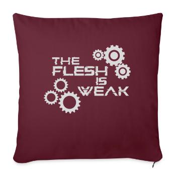The Flesh Is Weak Admech Print - Throw Pillow Cover 17.5” x 17.5” - burgundy - Front
