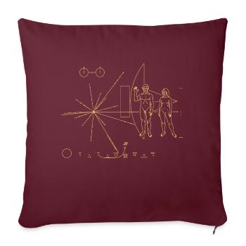 Pulsar Voyager Map - Throw Pillow Cover 17.5” x 17.5” - burgundy - Front