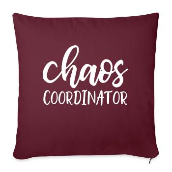 Chaos Coordinator - Throw Pillow Cover 17.5” x 17.5” - burgundy - Front