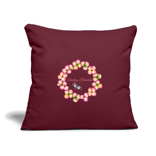 Traveling Herbalista Design pink - Throw Pillow Cover 17.5” x 17.5”