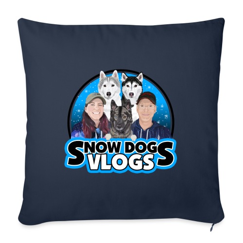 Snow Dogs Vlogs Family Logo - Throw Pillow Cover 17.5” x 17.5”