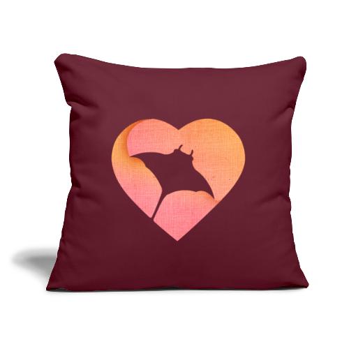 Stingray Heart - Throw Pillow Cover 17.5” x 17.5”