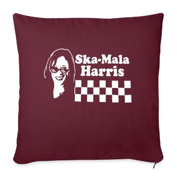 Kamala Harris Ska Mala Harris checkerboard shirt - Throw Pillow Cover 17.5” x 17.5” - burgundy - Front