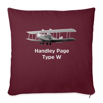 Handley Page Type W Aircraft - Throw Pillow Cover 17.5” x 17.5” - burgundy - Front