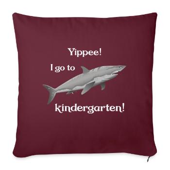 Kindergarten shark toddler - Throw Pillow Cover 17.5” x 17.5” - burgundy - Front