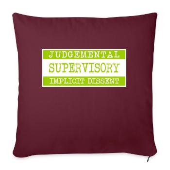 Green Warning tumblr - Throw Pillow Cover 17.5” x 17.5” - burgundy - Front