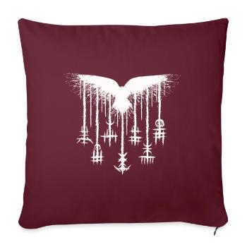 The Sacred Raven - Throw Pillow Cover 17.5” x 17.5” - burgundy - Front