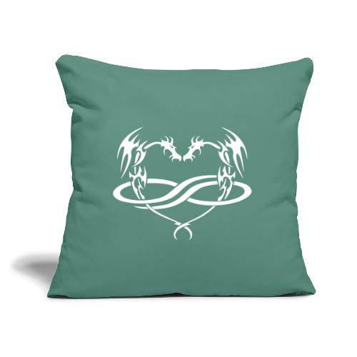 Polydragon (white) - Throw Pillow Cover 17.5” x 17.5”