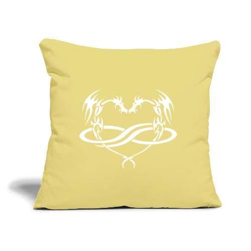 Polydragon (white) - Throw Pillow Cover 17.5” x 17.5”