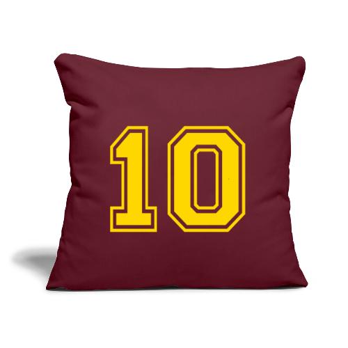 Number 10 in a classic athletic collegiate font - Throw Pillow Cover 17.5” x 17.5”