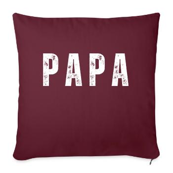 Papa Bold Grunge Typography - Throw Pillow Cover 17.5” x 17.5” - burgundy - Front