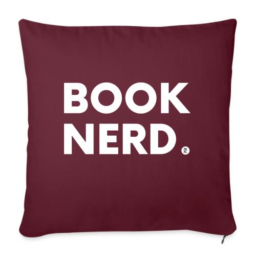 Book Nerd in White - Throw Pillow Cover 17.5” x 17.5”