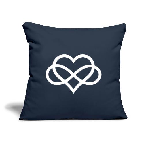 Infinity-Heart (white) - Throw Pillow Cover 17.5” x 17.5”