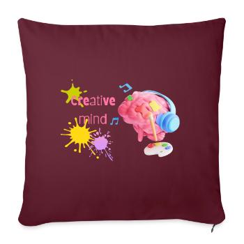 Creative mind - Throw Pillow Cover 17.5” x 17.5” - burgundy - Front