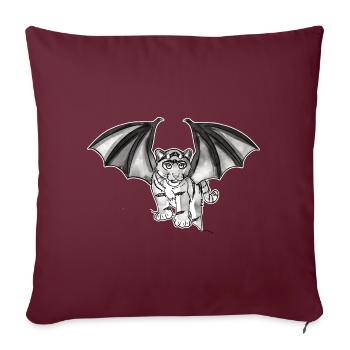 Driger Child Black and White Design - Throw Pillow Cover 17.5” x 17.5” - burgundy - Front