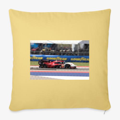 Racecar red black and white - Throw Pillow Cover 17.5” x 17.5”